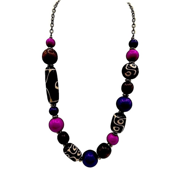 Colorful Beaded Necklace & Bracelet Set Fun Funky and Fabulous Jewelry 12” Nec - Picture 5 of 9